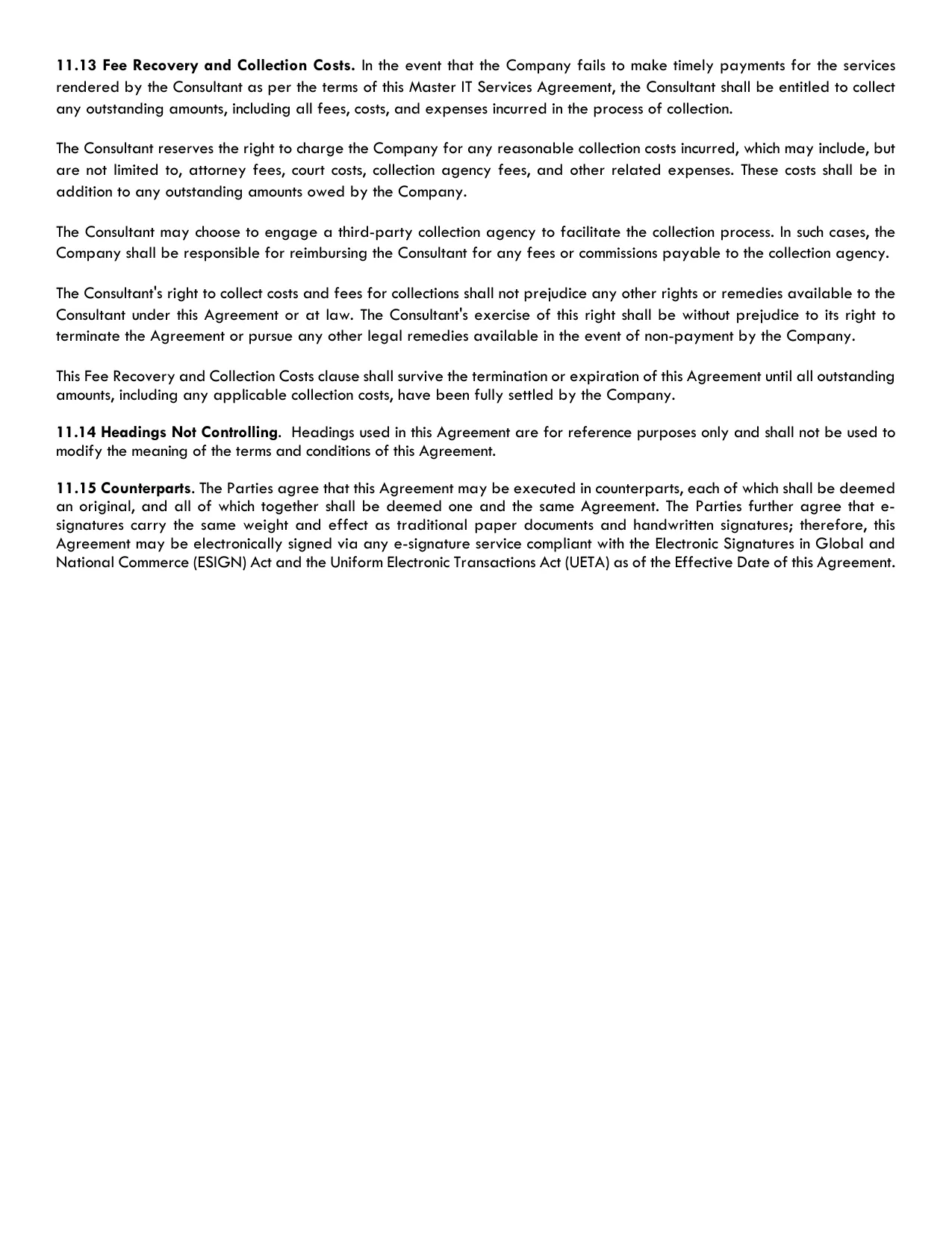Master Service Agreement, page 11 of 11